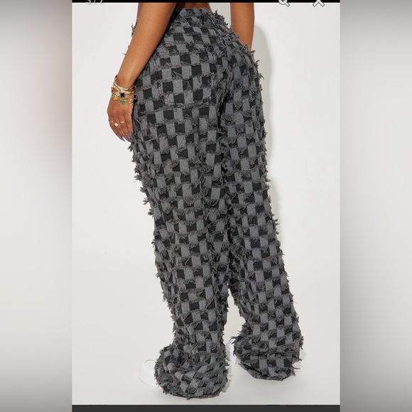 Checkered denim jeans size 16 NWOT - Picture 2 of 3